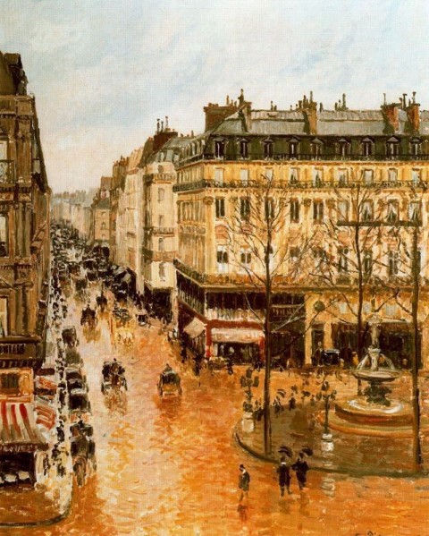 La calle Saint-Honoré después del mediodía. Efecto de lluvia (1897) Camille Pissarro